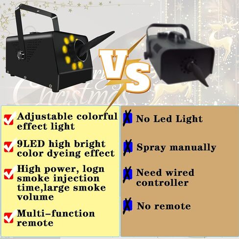 الة ثلج مع اضواء 900 واط من ايمون، الة ندفة الثلج المزيفة للاماكن الداخلية 9 مصابيح LED 15 تاثير اضاءة مع جهاز تحكم لاسلكي عن بعد، ماكينة صنع ثلج محمولة للحفلات والمسرح in Kuwait