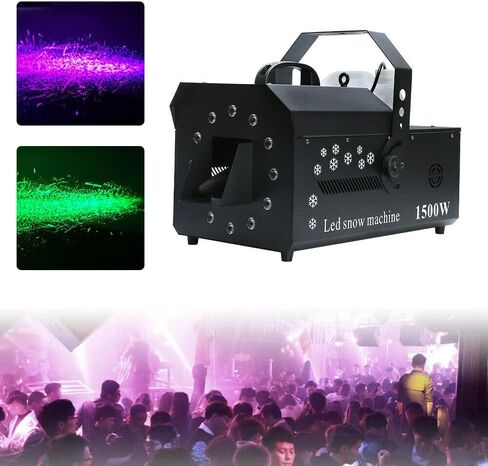 1500 واط آلة صنع الثلج صانع الثلج مرحلة عرض عيد الميلاد ديكور 3 في 1 LED آلة ندفة الثلج DMX تأثير عرض الثلج مع جهاز تحكم عن بعد لحفلات DJ وحفلات أعياد الميلاد in Kuwait