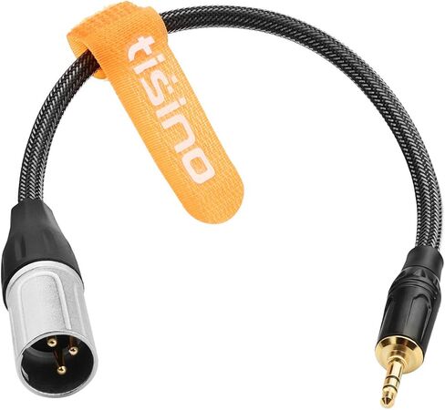 tisino 3.5mm to XLR Balanced Cable Adapter, Gold-Plated 1/8 inch Mini Jack Aux to XLR Male Mono Audio Cord for Cell Phone, Laptop, Speaker, Mixer - 1ft in Saudi Arabia