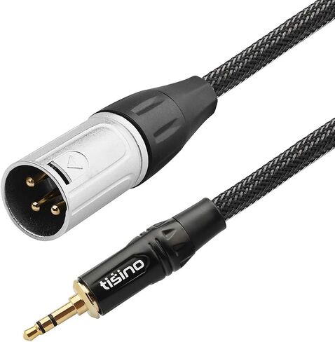 tisino 3.5mm to XLR Balanced Cable Adapter, Gold-Plated 1/8 inch Mini Jack Aux to XLR Male Mono Audio Cord for Cell Phone, Laptop, Speaker, Mixer - 1ft in Saudi Arabia