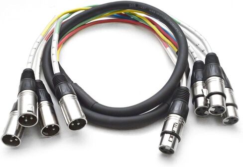 Seismic Audio - 4 Channel XLR Snake Cable - 5 Feet Long - Pro Audio Snake for Live Live, Recording, Studios, and Gigs - Patch, Amp, Mixer, Audio Interface 5' in Saudi Arabia