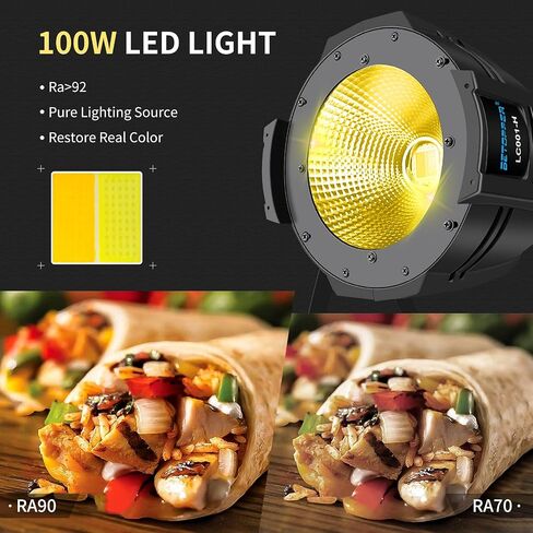 BETOPPER Stage Spotlights, 100W LED DMX Lights, Warm & Cold White Spot Lights COB Stage Lighting, Strobe Lighting for Church, Parties, Wedding, Theatre, Live Events, Stage etc.(1 Pack) in Saudi Arabia