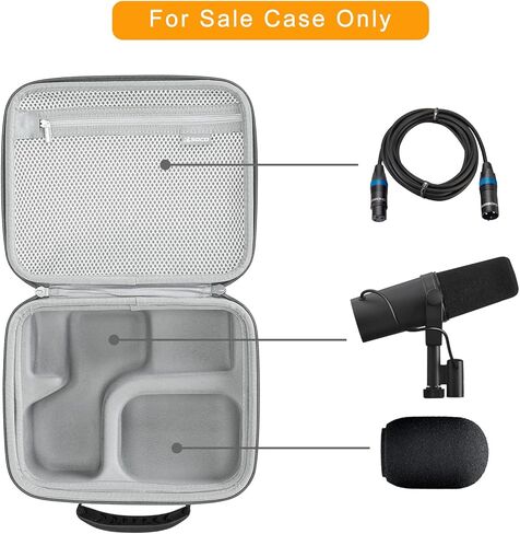 RLSOCO Case for Shure SM7B Dynamic Vocal Microphone & Shure MV7+ / MV7X / MV7 Podcast Dynamic Microphone (Black) in Kuwait