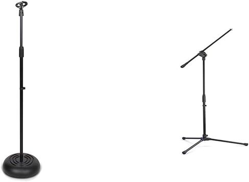 PYLE-PRO Microphone Stand - Universal Mic Mount with Heavy Compact Base, Height Adjustable (2.8’ - 5’ ft.) - PMKS5 in Saudi Arabia