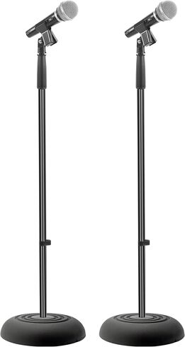 PYLE-PRO Microphone Stand - Universal Mic Mount with Heavy Compact Base, Height Adjustable (2.8’ - 5’ ft.) - PMKS5 in Saudi Arabia