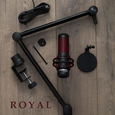 IXTECH Microphone Boom Arm with Desk Mount, 360° Rotatable, Adjustable and Foldable Scissor Mounting for Podcast, Video Gaming, Radio and Studio Audio, Sturdy and Universal - Elegance Model in Kuwait