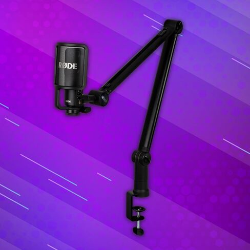 IXTECH Microphone Boom Arm with Desk Mount, 360° Rotatable, Adjustable and Foldable Scissor Mounting for Podcast, Video Gaming, Radio and Studio Audio, Sturdy and Universal - Elegance Model in Kuwait
