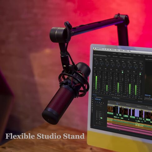 IXTECH Microphone Boom Arm with Desk Mount, 360° Rotatable, Adjustable and Foldable Scissor Mounting for Podcast, Video Gaming, Radio and Studio Audio, Sturdy and Universal - Elegance Model in Kuwait