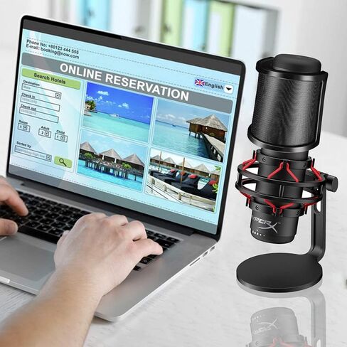 فلتر بوب، أوكيو [ثلاث طبقات مطورة] شبكة معدنية وطبقة إسفنجية وطبقة إيتامين غطاء واقي أمامي للميكروفون، قناع درع ميكروفون محمول، ملحقات ميكروفون للتسجيل الصوتي، مقاطع فيديو يوتيوب، البث in Kuwait