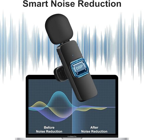 ميكروفون لاسلكي من بي زد اكس زد بي للكاميرا/الكمبيوتر/اللابتوب/ماك بوك/الجوال، ميكروفون لافالير احترافي لتسجيل الفيديو ويوتيوب ومدونات الفيديو وتيك توك والمقابلات in Kuwait