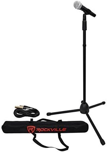 Rockville Wired Pro MIc Kit 1 - ميكروفون معدني متطور + حامل ميكروفون + حقيبة حمل + كابل، أسود in Saudi Arabia