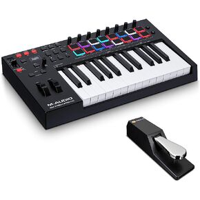MIDI Controller Bundle - 25-Key USB MIDI Keyboard Controller with Beat Pads, Sustain Pedal and Software Suite - M-Audio Oxygen Pro 25 and SP-2 in Kuwait