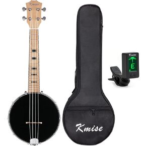 Kmise 5 String Resonator Banjo، طقم بدء البانجو الاحترافي ذو الحجم الكامل مع حقيبة موالف حزام السلاسل يختار مسطرة مفتاح الربط
