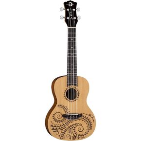Luna Tattoo Concert Mahogany Acoustic/Electric Ukulele with Preamp & Gig Bag