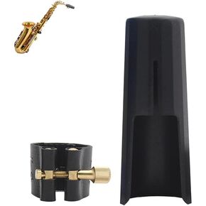 OriGlam Woodwinds Tenor Saxophone Mouthpiece Cap, Leather Ligature Fastener with Plastic Mouthpiece Cap for Sax Saxophone (Tenor) in Kuwait