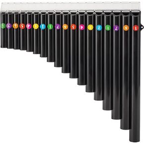 18 Pipes Pan Flute Eco-friendly Resin C tone Easy Learn Pan Flute, Black in Saudi Arabia