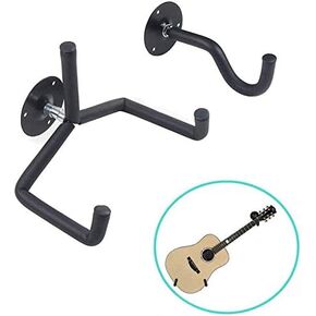 Luckyaa Guitar Wall Mount Hanger for autic/Electric / Classic Guitar ، Ukulele, Banjo and Mandolin Bracket Slat Wall أفقي Guitar Holder Bass Stand Hook in Saudi Arabia