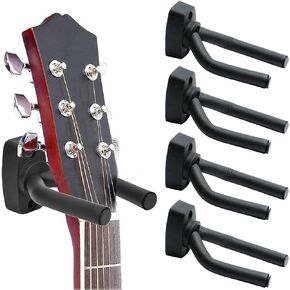 علاقات حائط على الجيتار، 4 حزم حوامل الجيتار، باس الصوتي الكهربائي الصوتي عرض القيثارة السنانير الجدارية لآلات الخيط ماندولين بانجوس، اكسسوارات الجيتار، سهلة التركيب in Kuwait
