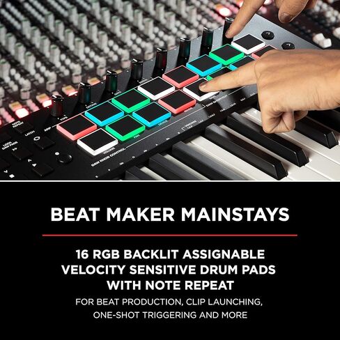 MIDI Controller Bundle - 25-Key USB MIDI Keyboard Controller with Beat Pads, Sustain Pedal and Software Suite - M-Audio Oxygen Pro 25 and SP-2 in Kuwait