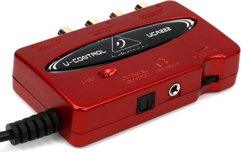 بيرينجر واجهة صوت USB UCA222 بوقت استجابة منخفض للغاية 2 في/2 مخرج مع مخرج رقمي من يو كونترول - احمر in Saudi Arabia