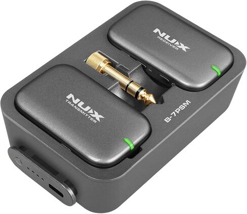 NUX B-7PSM 5.8 جيجا هرتز نظام مراقبة لاسلكي داخل الأذن، ستيريو IEM، حافظة شحن متضمنة، نقل صوت ستيريو، مصمم للعروض الحية وتدريبات الفرقة، غير مناسب للممارسة الصامتة الشخصية in Kuwait