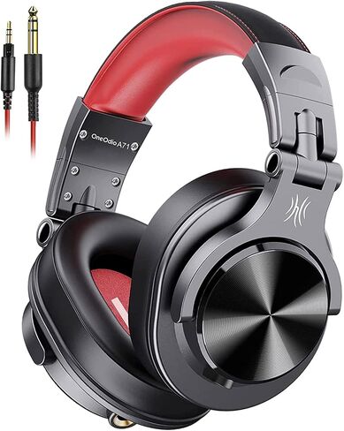 OneOdio A71 Hi-Res Wired Over-Ear Studio Headphones for DJ, Mixing - Black | headphone for studio recording, monitoring and mixing, with foldable design, 3.5mm/6.35mm jacks connect to PC, computer, DJ in Saudi Arabia