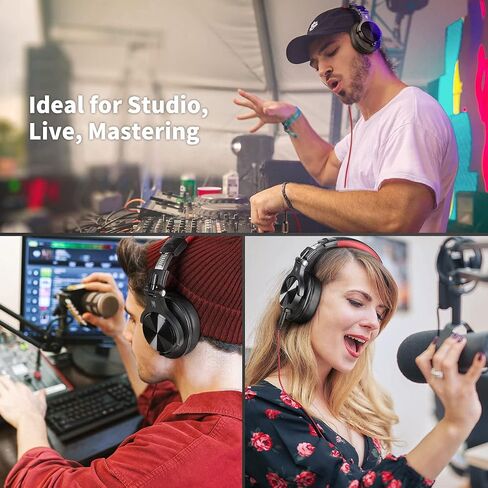 OneOdio A71 Hi-Res Wired Over-Ear Studio Headphones for DJ, Mixing - Black | headphone for studio recording, monitoring and mixing, with foldable design, 3.5mm/6.35mm jacks connect to PC, computer, DJ in Saudi Arabia
