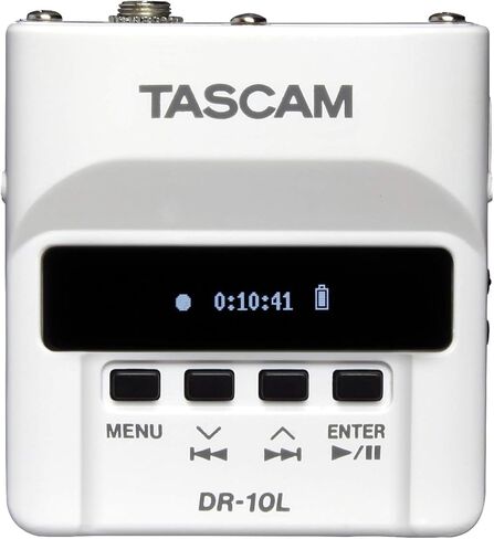 TASCAM Micro Portable Digital Audio Recorder with Lavalier Microphone, AV recording, interview recording 24-Bit/48 kHz BWAV File Format, Black (DR-10L) in Kuwait