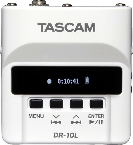 TASCAM Micro Portable Digital Audio Recorder with Lavalier Microphone, AV recording, interview recording 24-Bit/48 kHz BWAV File Format, Black (DR-10L) in Kuwait