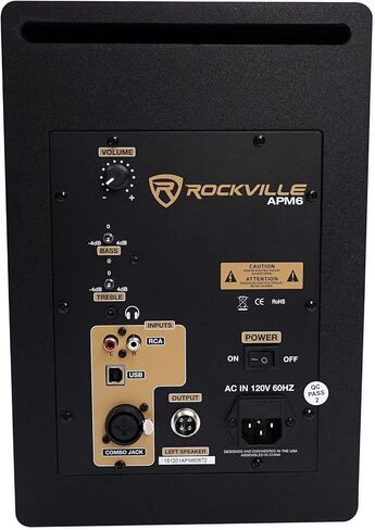 Rockville Pair ASM4 4" Pro Studio Monitor Computer Speakers w/Bluetooth+Optical, Black in Kuwait