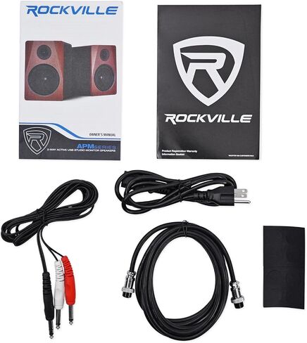 Rockville Pair ASM4 4" Pro Studio Monitor Computer Speakers w/Bluetooth+Optical, Black in Kuwait
