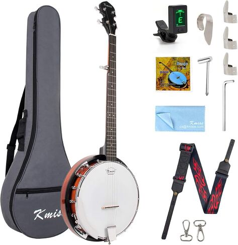 Kmise Banjolele Banjo Ukulele Concert Size 23 Inch with Bag Tuner Strap Strings Pickup Picks Ruler Wrench Bridge in Kuwait