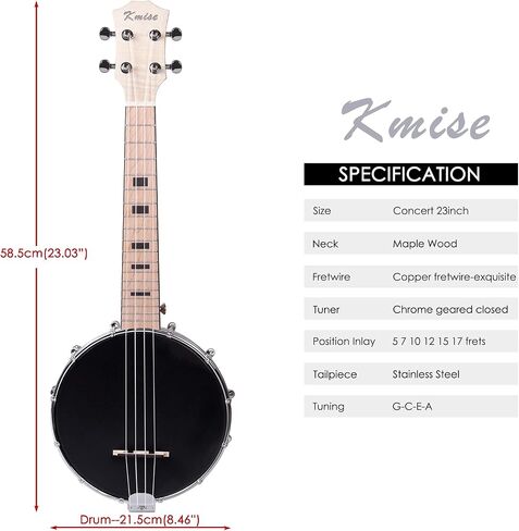 Kmise، مجموعة بانجو احترافية للمبتدئين، 5 أوتار، بالحجم الكامل (رأس طبلة ريمو) in Kuwait