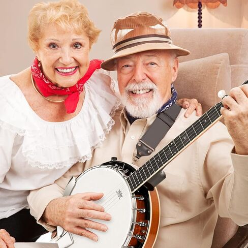 Vangoa Banjo 5 String with Tone Ring، Mini 5 String Banjo Small Travel 28 بوصة Maple Banjo المبتدئين مع رأس Fiberskyn Remo، موالف خامس مُجهز in Kuwait