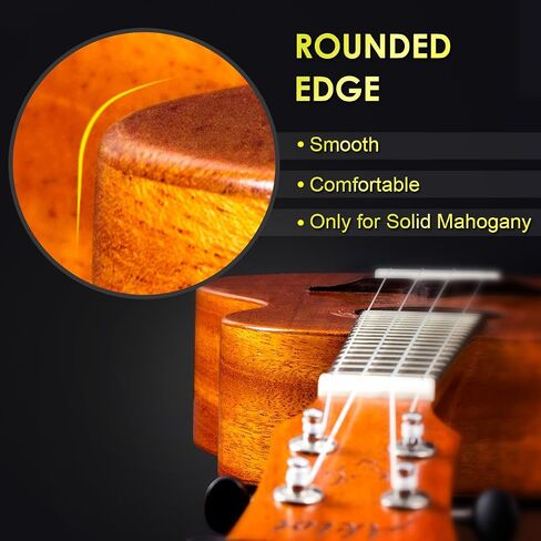 القيثارة، مجموعة AKLOT Concert Ukelele الصلبة الماهوجني مقاس 23 بوصة للمبتدئين المحترفين والبالغين مع دورات مجانية عبر الإنترنت وإكسسوارات Uke، AKC23 in Kuwait