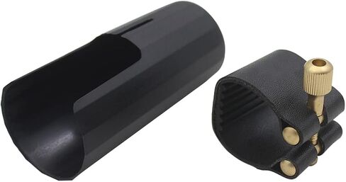 غطاء قطعة الفم من OriGlam Woodwinds Tenor Saxophone، قفل جلدي مع غطاء بلاستيكي لقطعة الفم للساكسفون (تينور) in Kuwait