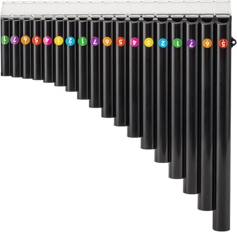 18 Pipes Pan Flute Eco-friendly Resin C tone Easy Learn Pan Flute, Black in Kuwait