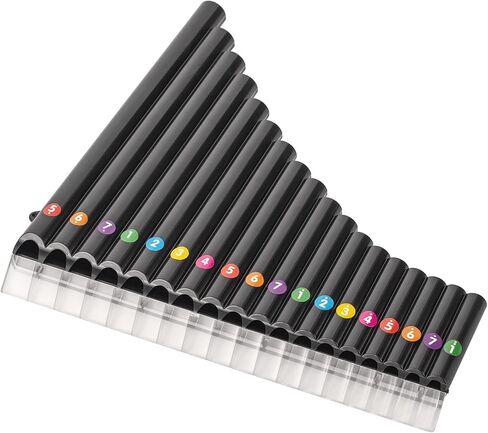 18 Pipes Pan Flute Eco-friendly Resin C tone Easy Learn Pan Flute, Black in Kuwait