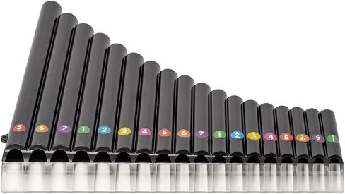 18 Pipes Pan Flute Eco-friendly Resin C tone Easy Learn Pan Flute, Black in Kuwait