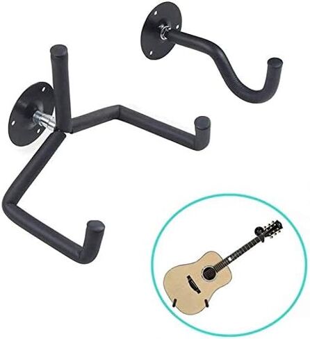 Luckyaa Guitar Wall Mount Hanger for autic/Electric / Classic Guitar ، Ukulele, Banjo and Mandolin Bracket Slat Wall أفقي Guitar Holder Bass Stand Hook in Saudi Arabia