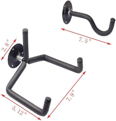Luckyaa Guitar Wall Mount Hanger for autic/Electric / Classic Guitar ، Ukulele, Banjo and Mandolin Bracket Slat Wall أفقي Guitar Holder Bass Stand Hook in Saudi Arabia