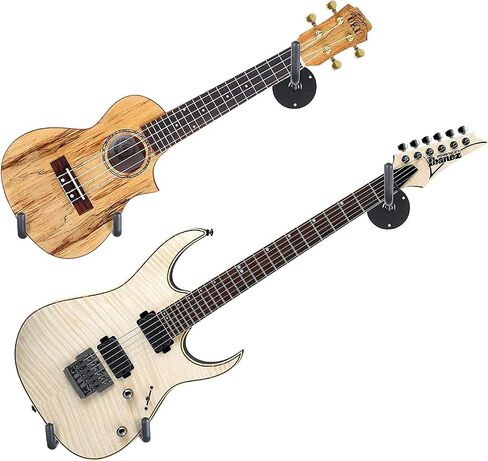 Luckyaa Guitar Wall Mount Hanger for autic/Electric / Classic Guitar ، Ukulele, Banjo and Mandolin Bracket Slat Wall أفقي Guitar Holder Bass Stand Hook in Saudi Arabia