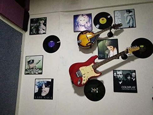 Luckyaa Guitar Wall Mount Hanger for autic/Electric / Classic Guitar ، Ukulele, Banjo and Mandolin Bracket Slat Wall أفقي Guitar Holder Bass Stand Hook in Saudi Arabia