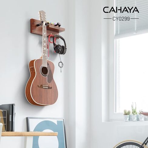 CAHAYA غيتار جدار جبل شماعات مع الرف واختيار حامل عرض 3 ملحقات الغيتار تخزين السنانير الغيتار جدار شماعات للجيتار الكهربائي الصوتي باس الكمان بانجو مندولين القيثارة CY0299 in Saudi Arabia