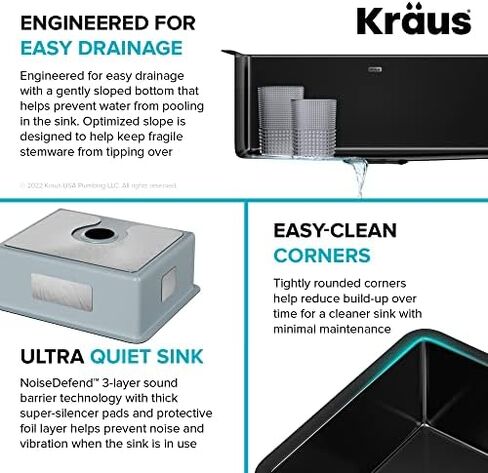 KRAUS Pintura Porcelain Enameled Steel Undermount Single Bowl Kitchen Sink in Black, KE1US21GBL in Saudi Arabia