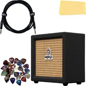 Orange Crush Mini Guitar Combo Amplifier - Black Bundle with Instrument Cable, Picks, and Austin Bazaar Polishing Cloth in Saudi Arabia