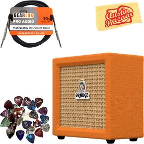 Orange Crush Mini Guitar Combo Amplifier - Black Bundle with Instrument Cable, Picks, and Austin Bazaar Polishing Cloth in Saudi Arabia