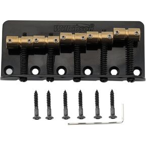 Wilkinson WBBC5 18mm 5-String Bass Bridge Brass Saddles for Precision Jazz Bass, Black