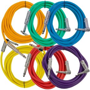 Seismic Audio Speakers Guitar Cables, Right Angle To Straight Guitar Cables, Multicolor, 10 Feet, 6 Pack in Saudi Arabia