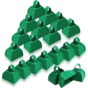 20 Pcs Metal Cowbells Noisemakers for Sporting Events 3 Inch Cow Bells Noise Makers with Handle Hand Percussion Cowbells for Football Games Graduation Party Cheering Team (Green) in Saudi Arabia